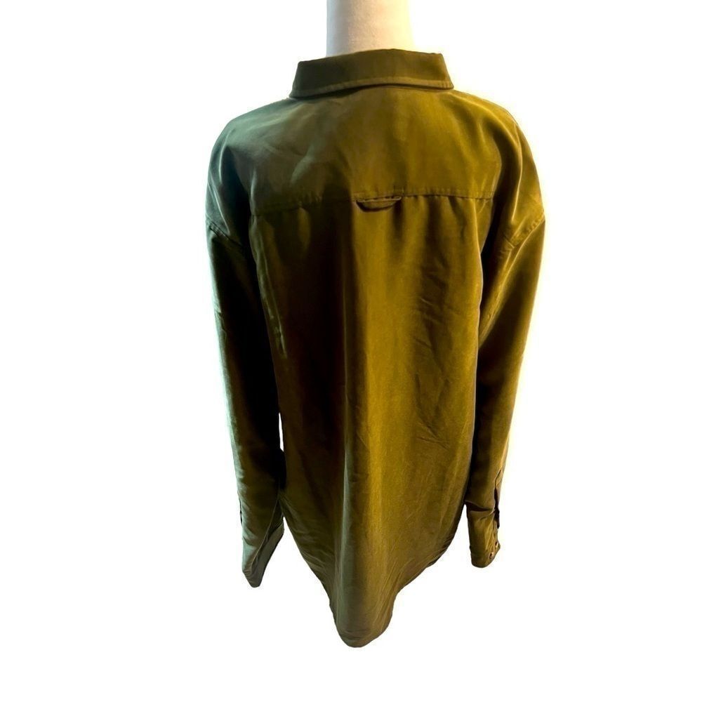 North face men green long sleeve button down shirt xl extra large - Picture 3 of 9